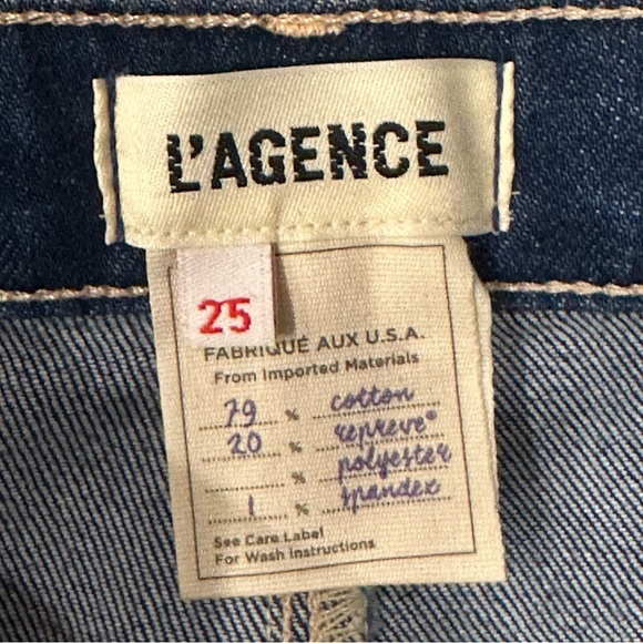 L'AGENCE Marguerite High Rise Skinny Colton Jeans Size 25 Dark Rinse Stretch - Picture 6 of 7